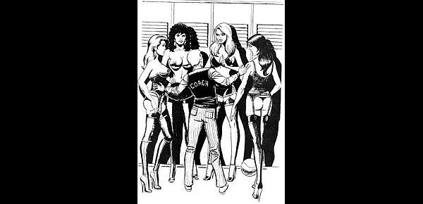  Girl vs girl catfight tribbing bondage spanking lesbian femdom fetish bdsm wrestling fight art